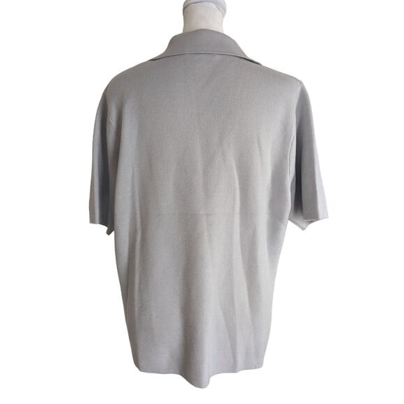 SIONI Knit Gray Collared Button Up Relaxed Sweater XL - Picture 3 of 5